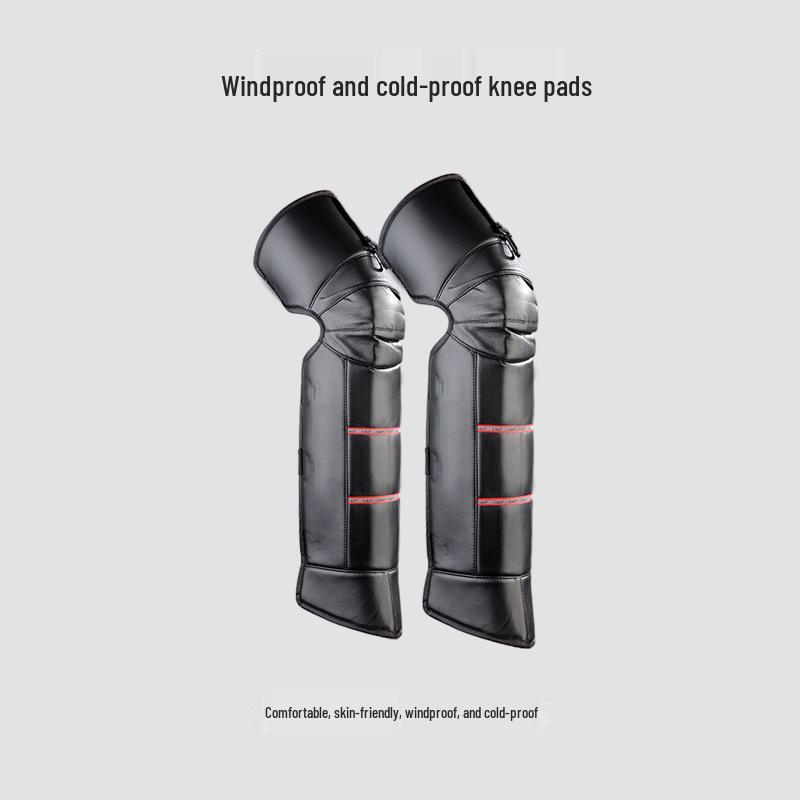 Winter Windproof Electric Motorcycle Knee Pads: Unisex, Thick, Long, and Short Style with Hard Shell for Cold Protection