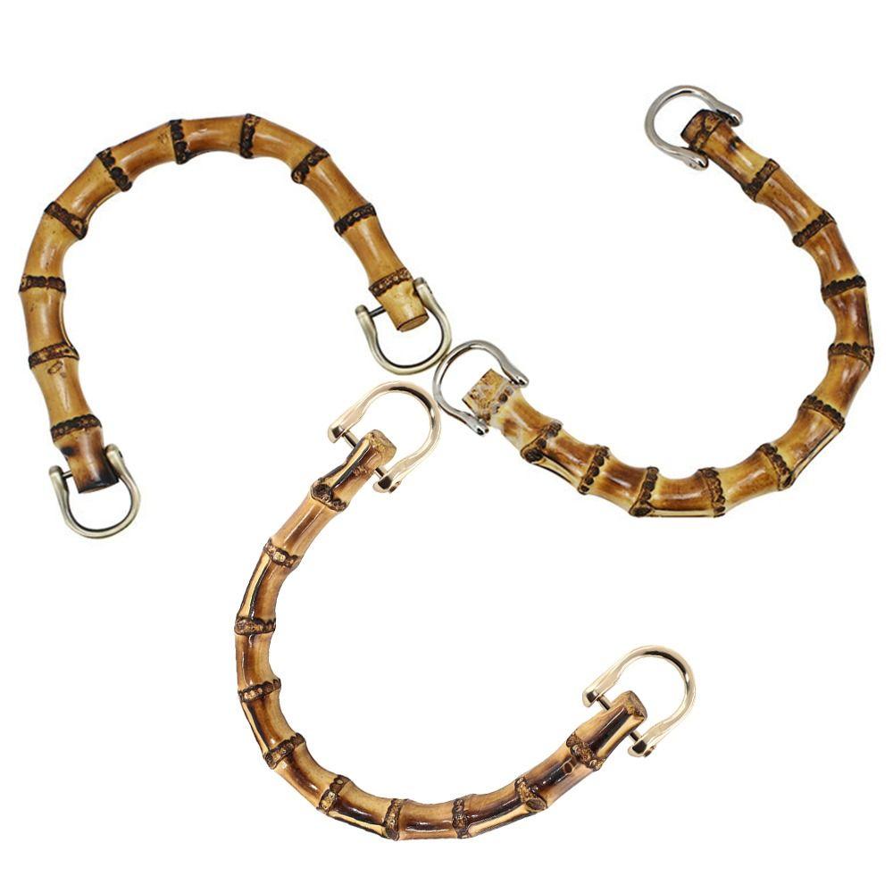 DIY Handmade Detachable Bamboo Purse Handles With Buckle 15.5CM Bamboo Bag Handles U-Shaped Shoulder Bag Strap Gift Box