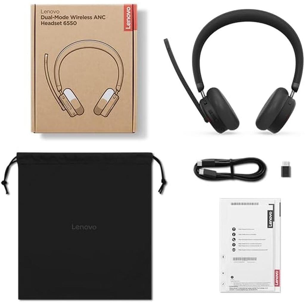 Lenovo 6550 Wireless Headset Dual-mode ANC USB-C Black