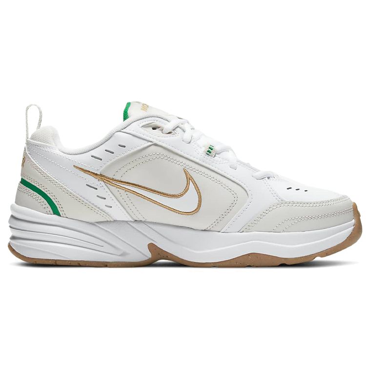 Nike Air Monarch IV White Lucky Green Gold Men Sneakers Phantom-Grey Metallic-Gold 415445-103