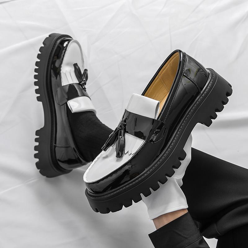 Модные лоферы мужские на толстой подошве, легкие, модные, социальные кожаные туфли, обувь для путешествий на открытом воздухе, альпинистские туфли, черные, белые, размер 38-46