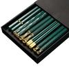 5 Pairs Zinc Zinc Alloy Sushi Chopsticks Reusable Kitchen Chopsticks Janpanese Chopsticks Set  Noodle