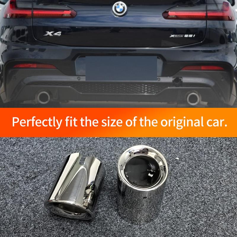 Автомобиль Авто Выхлоп Глушитель Наконечник Труба Нержавеющая Сталь Хром Отделка Задняя Хвостовая Горловина Для BMW X4 X3 2018-202 1 шт.