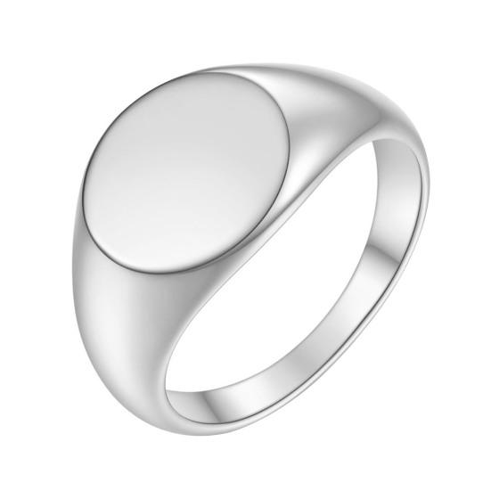 Retro Ring Pure Color Polished Titanium Steel Round Surface Simple Style Multi Sizes Anti-Rust Lightweight Finger Jewelry