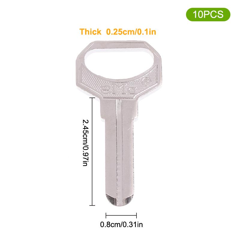 10 шт. Заготовка ключа со средним пазом, маленькая квадратная, компьютерная пробивка DMS, заготовка ключа, замок с отпечатком пальца, кодовый замок, заготовка