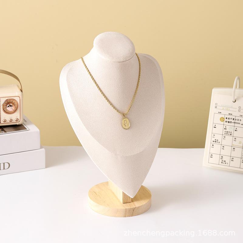 Подставка-манекен для портрета из массива дерева, стойка для демонстрации кулонов на шею, кулон, манекен для шеи, ювелирные изделия