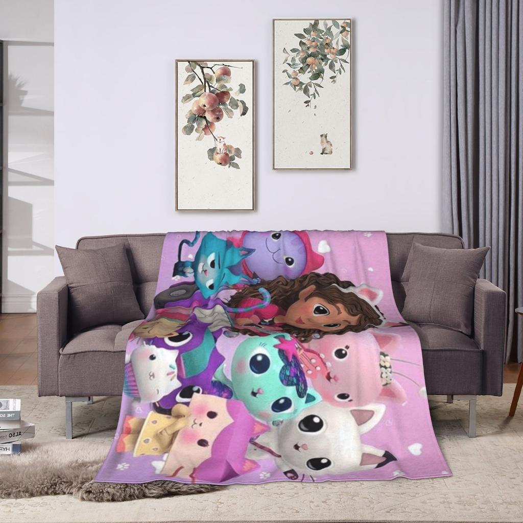 G-Gabby’s Dollhouseds Plush Blanket Boy Girl Flannel Bedding Throws For Couch Bed Super Warm Custom DIY Quality Bedspread Gift