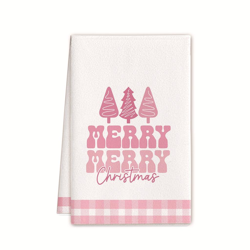 Рождественское полотенце 2025 новое трансграничное полотенце из микрофибры с принтом кухонное полотенце праздничное украшение