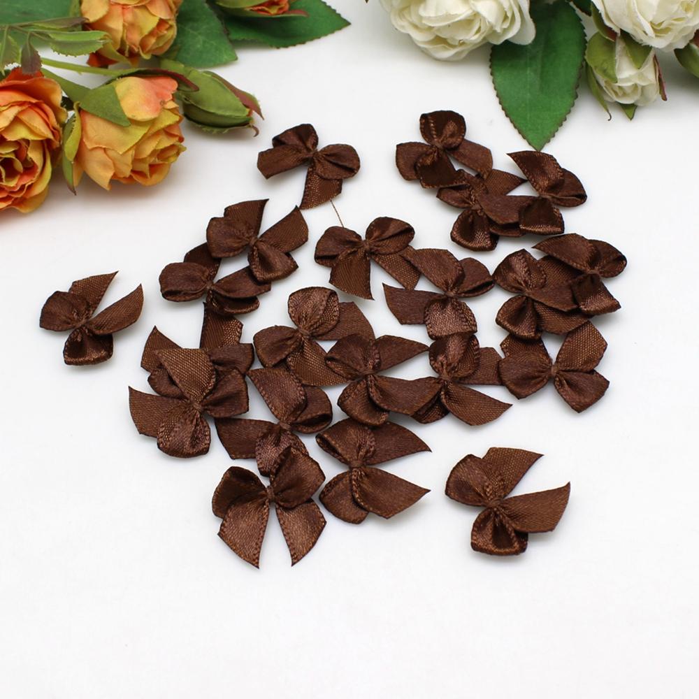 50 or 100pcs 25mm Colourful Ribbon Bows Small Size Polyester Satin Ribbon Bow Flower DIY Craft Decoration