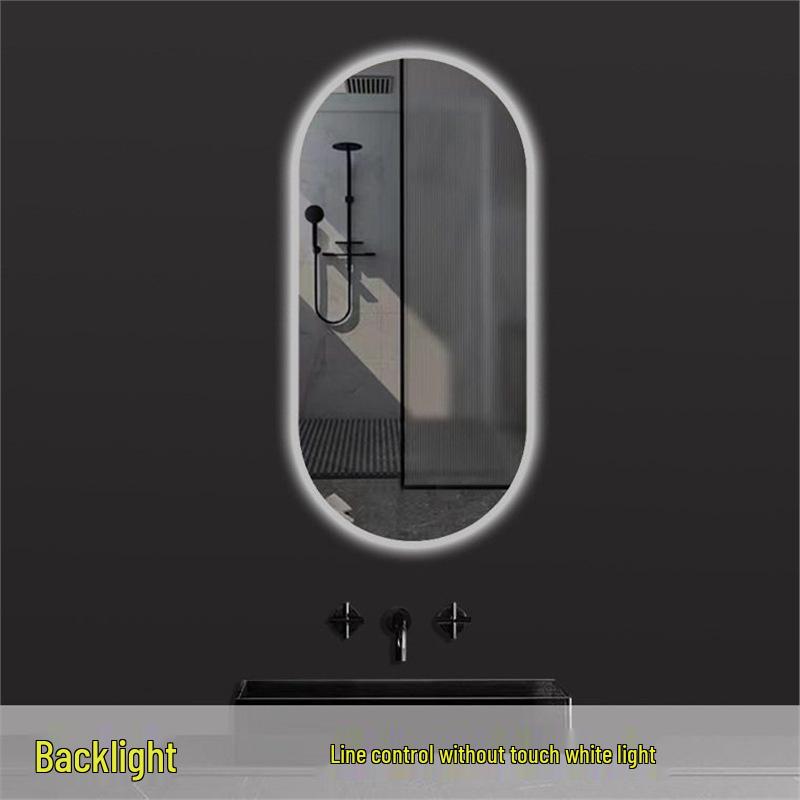 Oval LED Smart Vanity Mirror, Anti-Fog, Wall-Mounted for Bathroom Use.