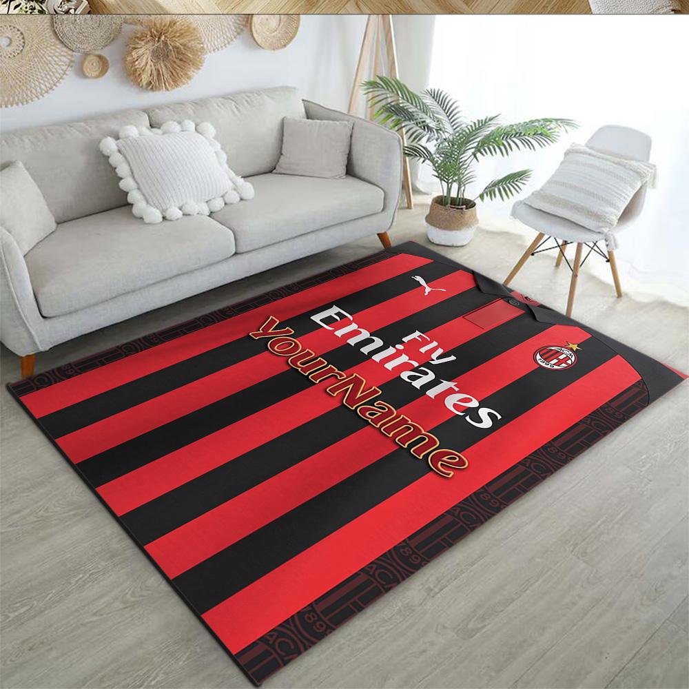 Ac Milan Customize Your Name Area Rug Suitable for Study room Bedrooms Playrooms Hallway Antislip Carpet Anime Office Decor