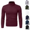 Men's Turtleneck Long Sleeve Solid Colour Stretch Slim Fit Bottoming Top Blouse