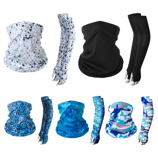 Защита от солнца, рукава, гетры, чистый цвет, камуфляж, высокая эластичность, шарф на шею, для езды на велосипеде