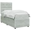 LED Box Spring Bed with Mattress Light Gray 100 x 200 cm Velvet