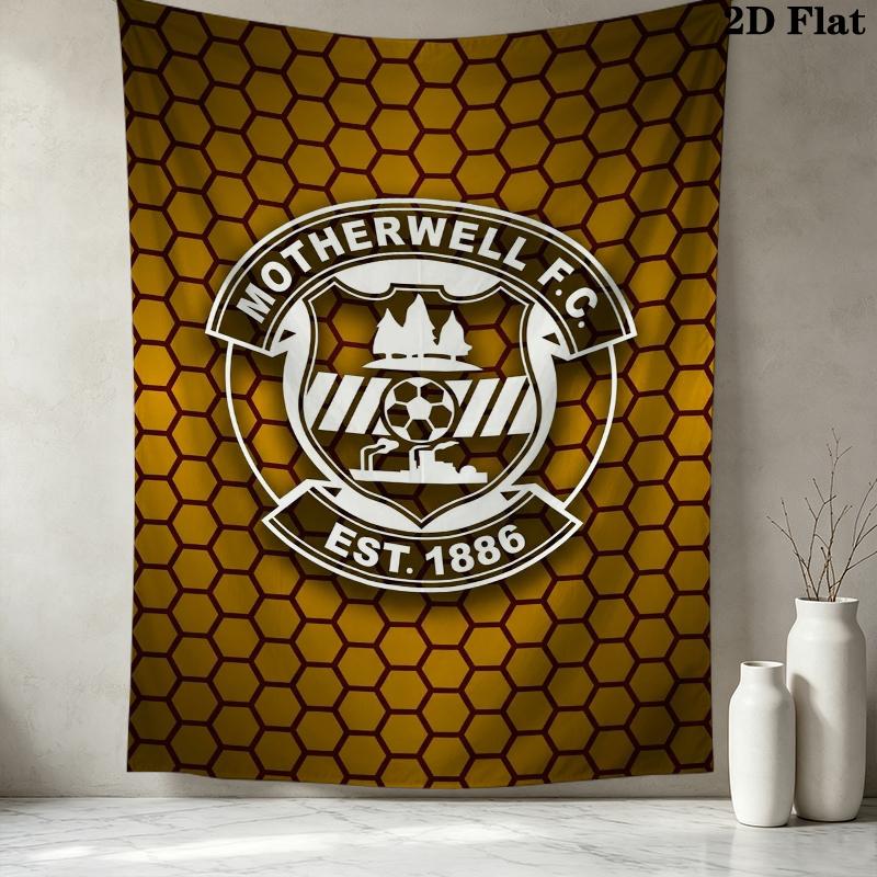 Motherwell FC Wall Tapestry Aesthetic Wall Hanging Printed Fabric Blanket Decorative Tapestries for Bedroom Living Room Home Decor