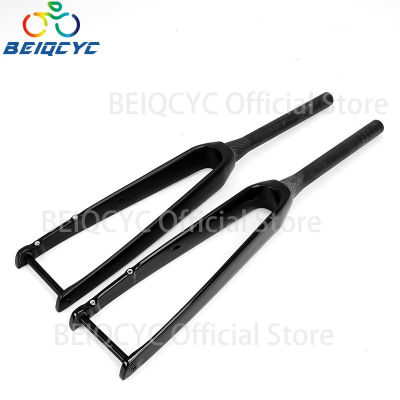 Carbon Internal Cables Fiber Road Front Fork Thru Axle  Disc Brake Racing Road Fork 700*32C Tapered Tube Cyclocross Rigid Fork