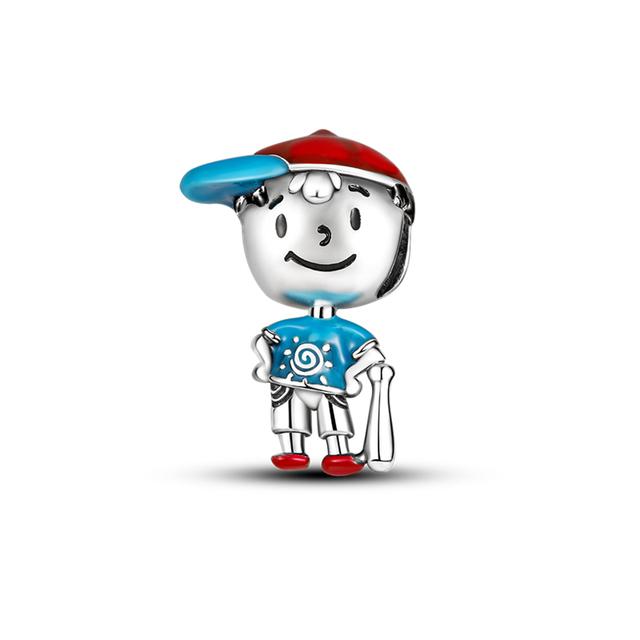 Стерлингового серебра 925 пробы, сердце, лапа животного, прозрачная снежинка, сверкающая корона, подвеска в виде тыквы, подходит для оригинального модного браслета