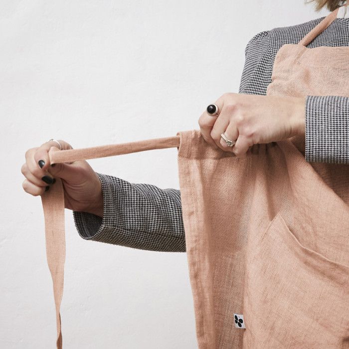 Tablier de Chef ajustable "Soline" 70 x 85 cm Lin lavé l'Effet Papillon