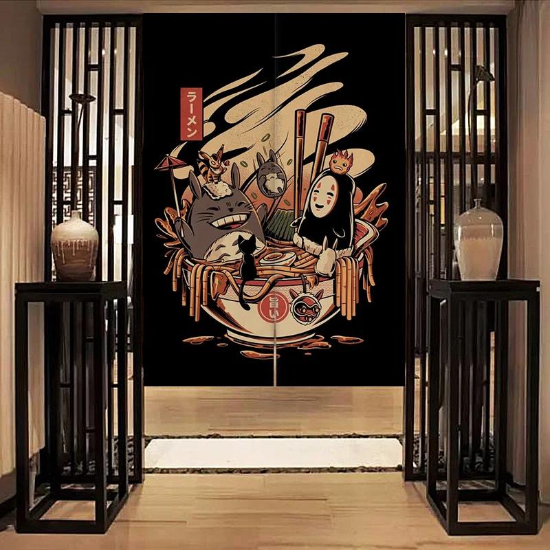 Nordic Door Partition Kitchen Snack Shop Restaurant WartainJapanese Sushi Dharma Fish Door Wartain Printing Bedroom Window