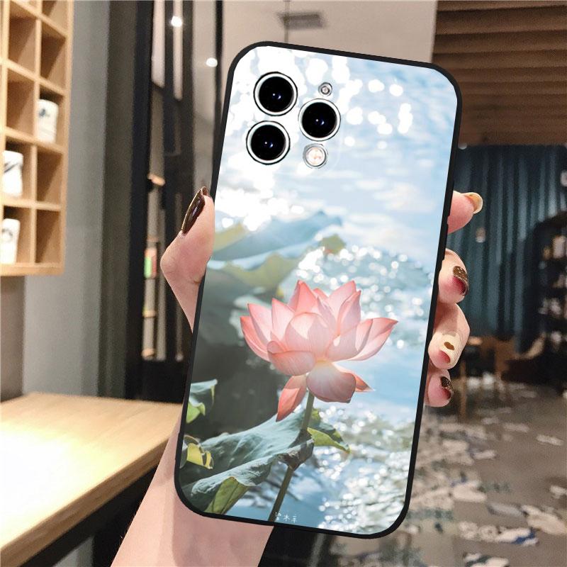 Чехол для телефона с цветком лотоса для iphone 17 Pro Max 17 Pro Air 16 15 14 13 Pro Max 15 16 Pro 15Plus