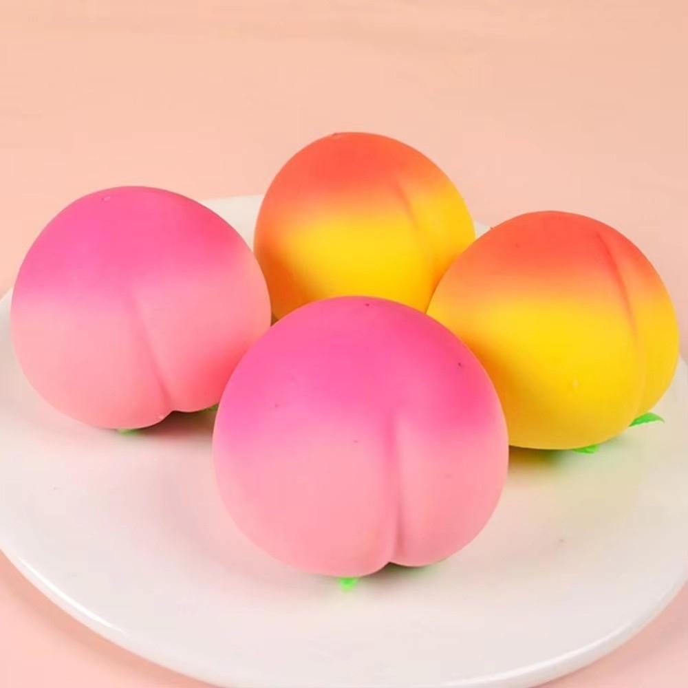 Soft Squeeze Fruit-Shaped Squishy Toy Peach Shaped Anti-Stress Toy Birthday Gift