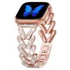 Блестящий ремешок для Apple Watch 40мм 41мм 42мм 38мм 46мм 44мм 45мм 49мм Алмазный металлический браслет iWatch серия 10 se Ultra 2 8 9