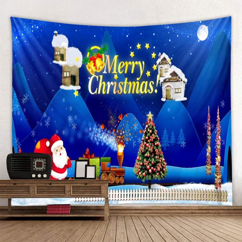 Рождественский полиэфирный настенный фон с принтом для гостиной, спальни, домашнего декора, гобелен Tapisserie de Noël