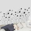 New Black Flowers Butterfly Wall Stickers Living Room Bedroom Headboard Background Wall Mural Flowers Poster Decorative Wallpaper Art