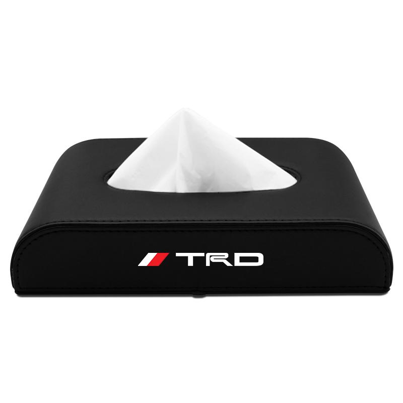 1pcs Car Tissue Box Holder Armrest Box Storage Case Emblem for Toyota TRD Corolla Camry Rav4 Yaris Hilux Prius Auris Car Accessories