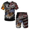 Мужская футболка/шорты/костюм с камуфляжным принтом и 3D принтом оленя, спортивный костюм в спортивном стиле с короткими рукавами, повседневная уличная одежда