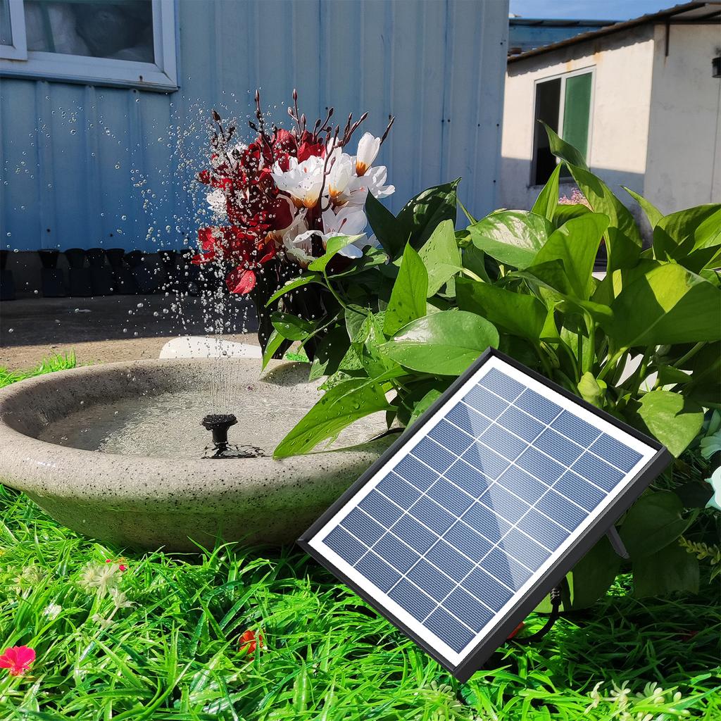 6.5W Solar Panel with Multiple Fountain Modes, Strong Water , Pond Pump for Garden, Pool, Yard