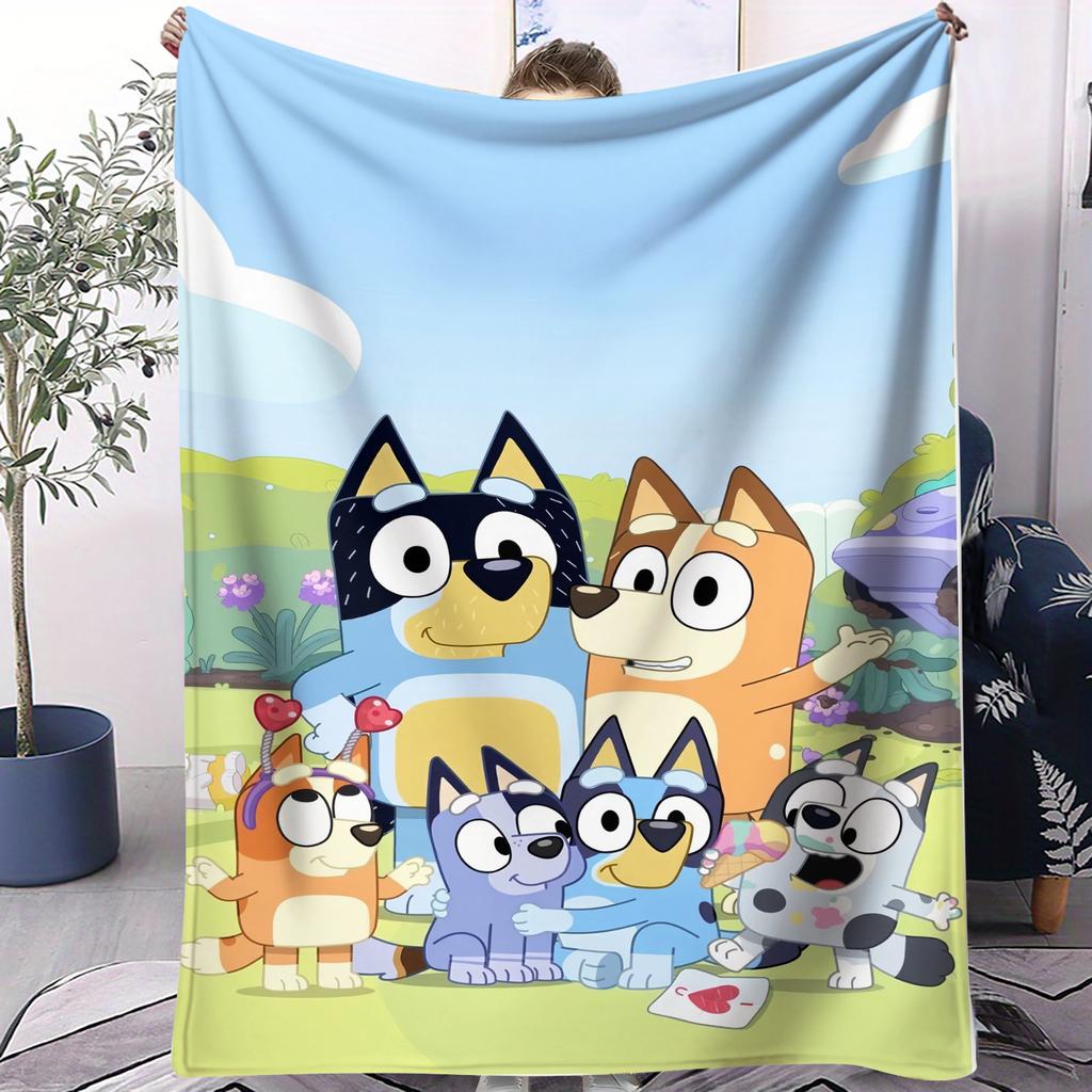 Classic BBlueys Cartoon Dog Blanket Soft Warm Blanket For Office Leisure Camp Travel Multifunctional Universal Blanket Fan Gift