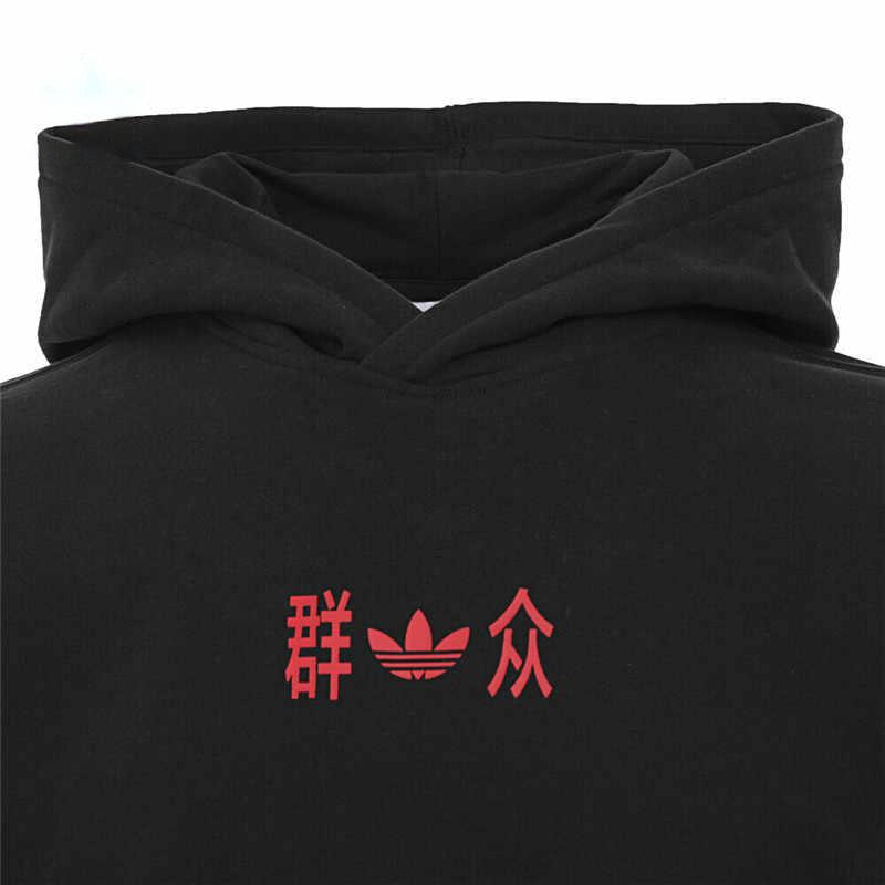 adidas Оригинальная толстовка с капюшоном, удобная, с длинным рукавом, мужская, топы, черная KC9840