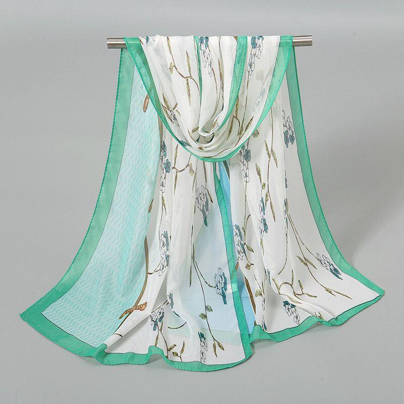 Summer Fashion Printed Scarf Women's Silk Scarf Thin Sunscreen Scarf