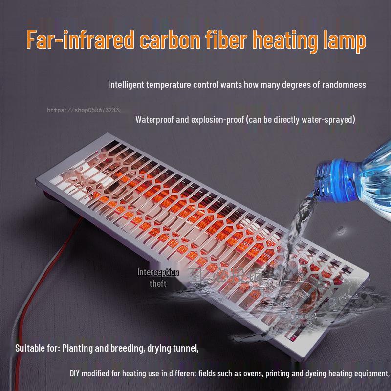 Инфракрасный нагреватель из углеродного волокна: Покрасочная камера-печь, Сушильный канал, Электрический нагрев, Аквакультура и Физиотерапия