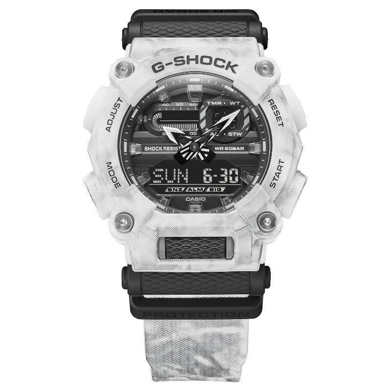 Casio Мужские кварцевые часы GA-900GC-7A с аналоговым циферблатом, водонепроницаемостью 200 м, ударопрочностью, из смолы