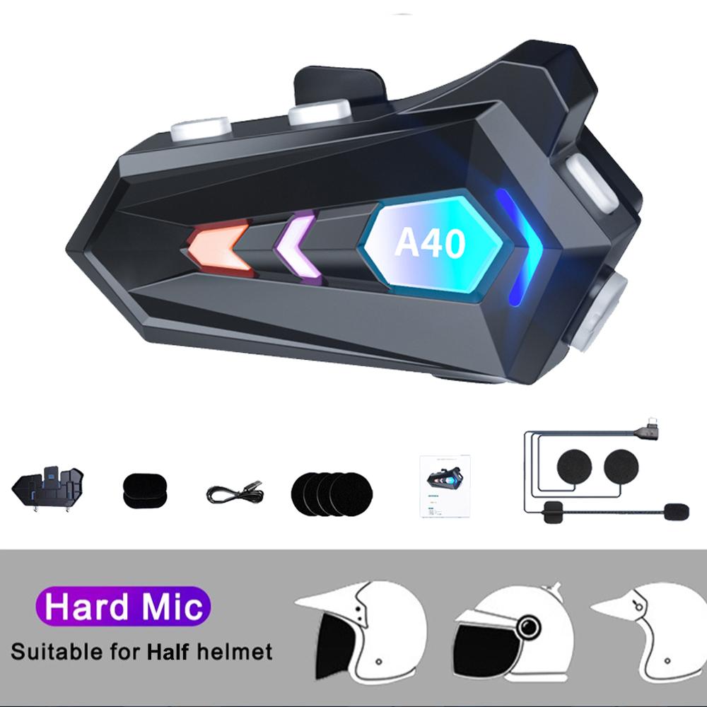 V5.3 Bluetooth мотоциклетный шлем гарнитура беспроводные наушники Hands Free с RGB красочные водонепроницаемые наушники для катания на лыжах