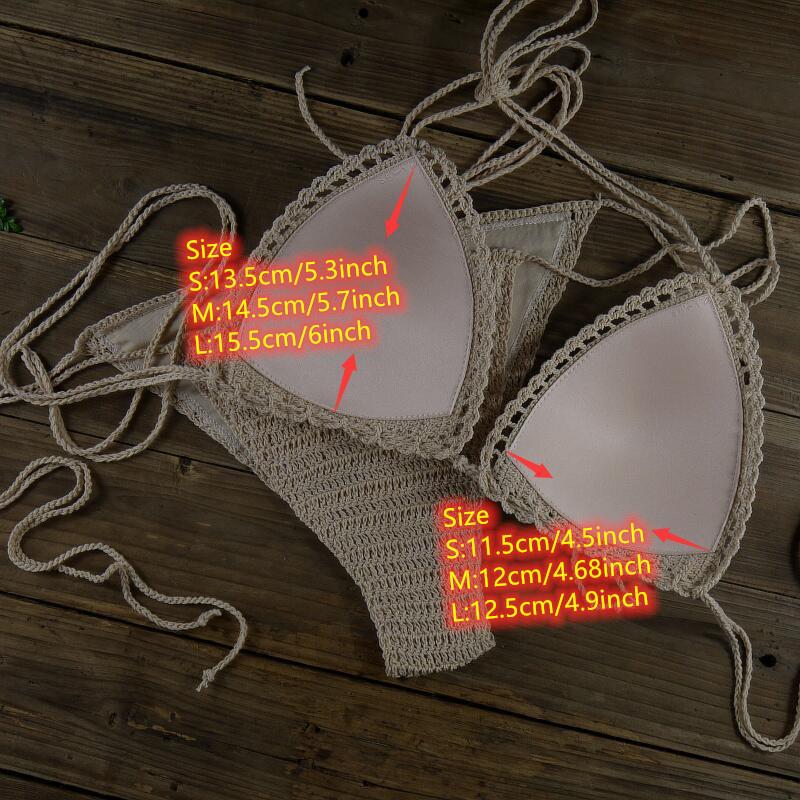 Handmade Crochet Small Square Bikini Set Swimsuit