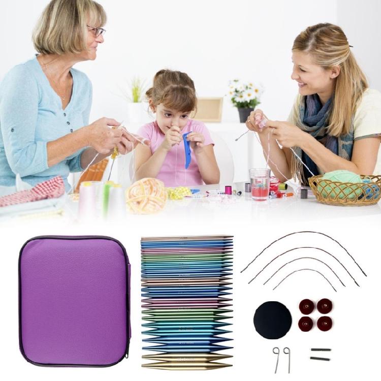 Набор из 13 пар сменных круговых спиц с вязальными аксессуарами для вязания свитера, носка, шарфа, сумки, шапки