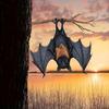 Gothic Style Halloween Bat Decoration Iron Bat Pendant Bat Decorative Plate Yard Decoration