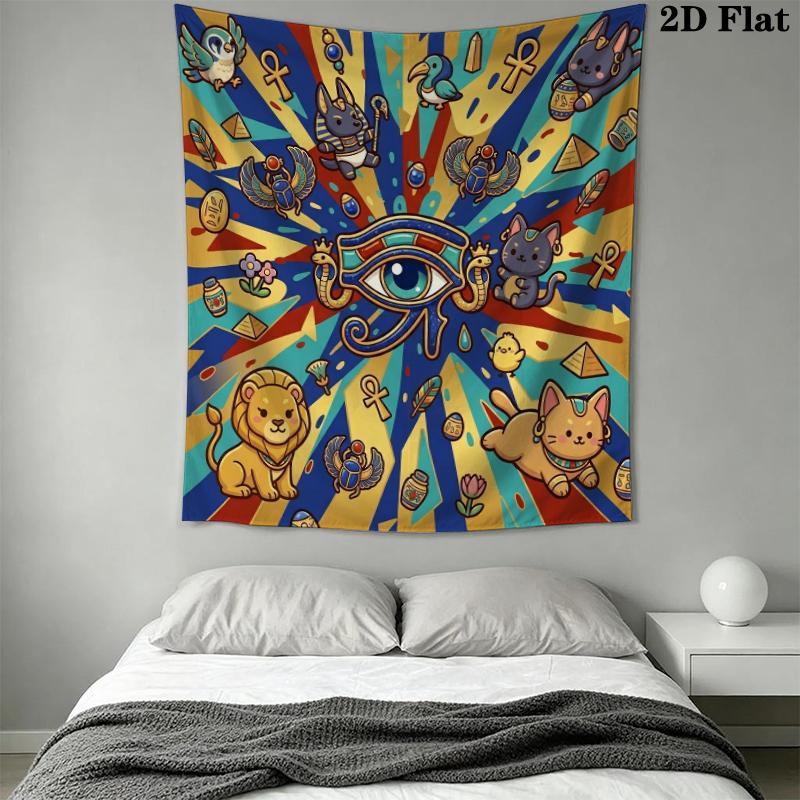 Eye of Horus Wall Tapestry Aesthetic Wall Hanging Printed Fabric Blanket Decorative Tapestries for Bedroom Living Room Home Decor