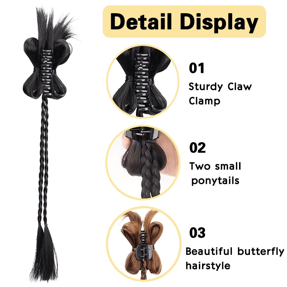 LISI HAIR 1 шт. синтетический длинный прямой конский хвостик-наращивание бабочка коготь в двух маленьких плетеных хвостиках аксессуары для волос для женщин