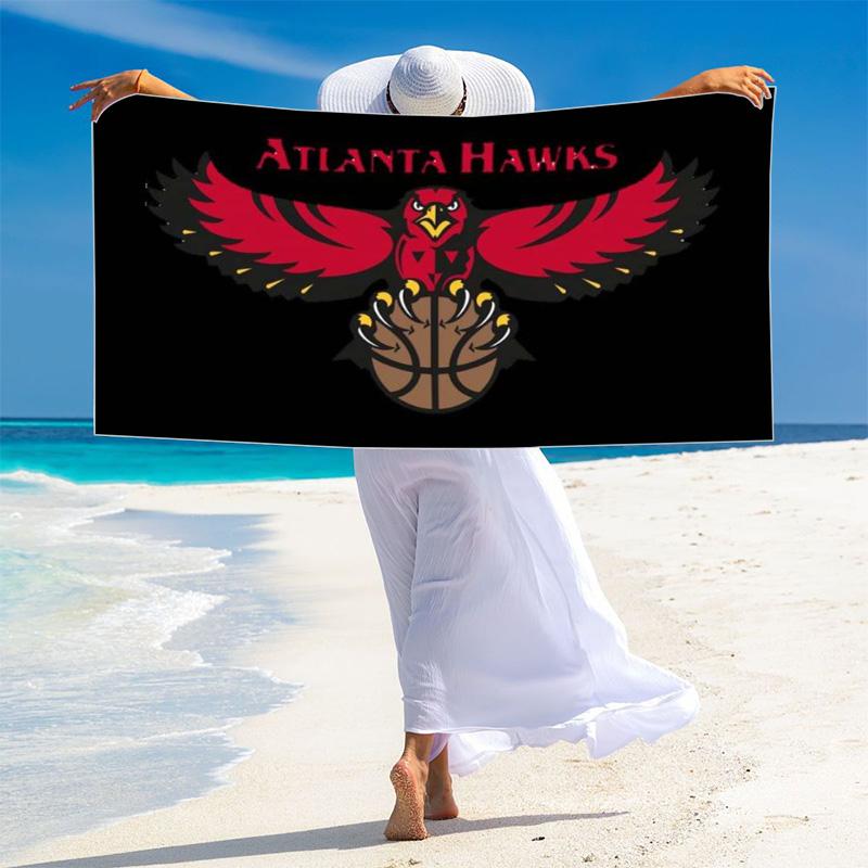 Atlanta hawks Logo Print Beach Towel, Large Soft Quick Dry Towel for Beach Camping Swimming
