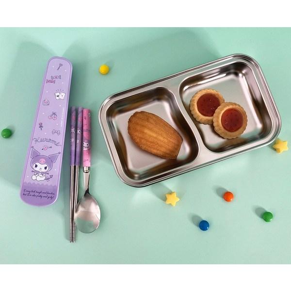 Lilpang Kuromi Slim Vacuum Junior, набор ложек + футляр, разные цвета, ложка + палочки для еды + футляр