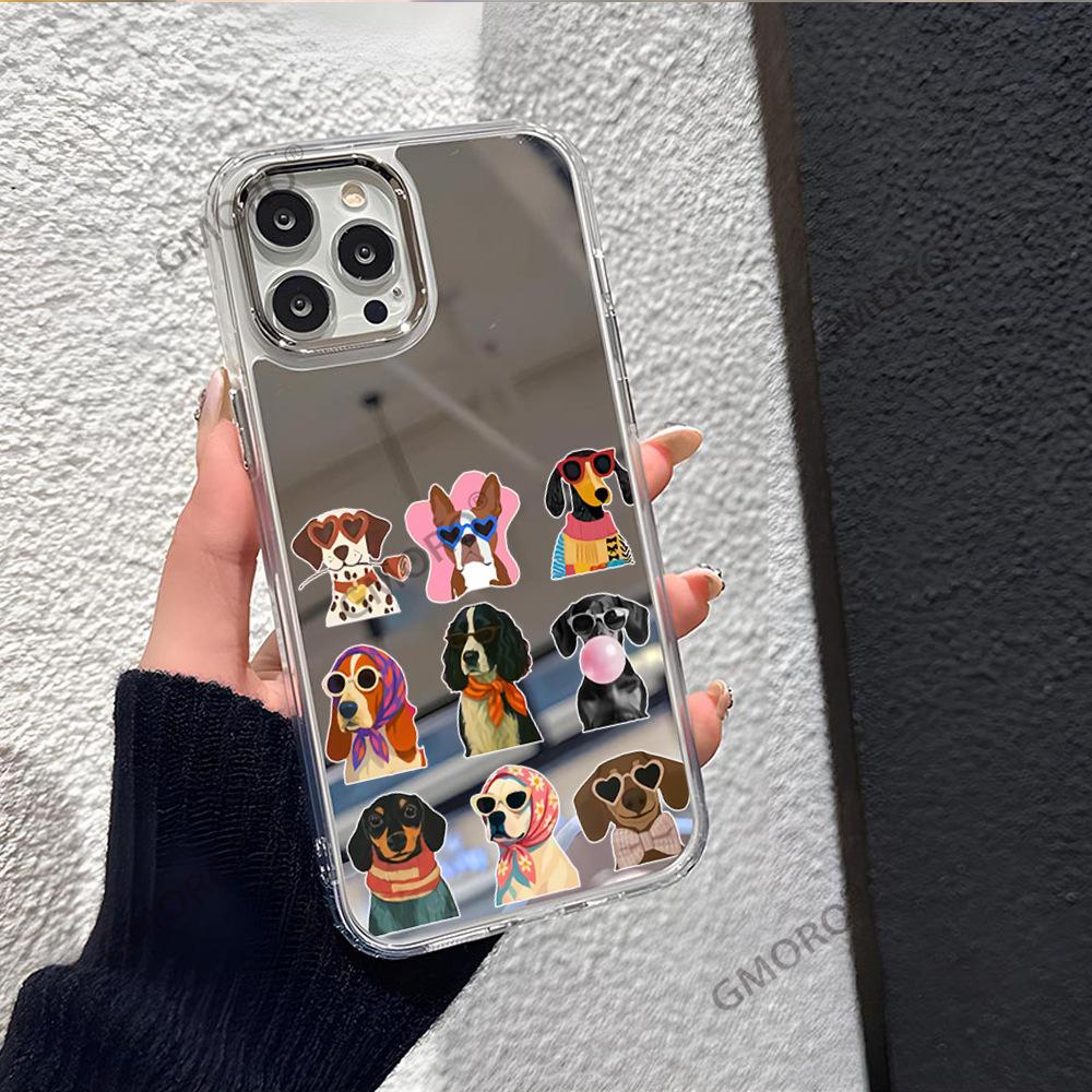 Креативный смешной щенок подходит для чехла на мобильный телефон iphone17promax Apple 16 с зеркалом 15 чехол для мобильного телефона для девочек