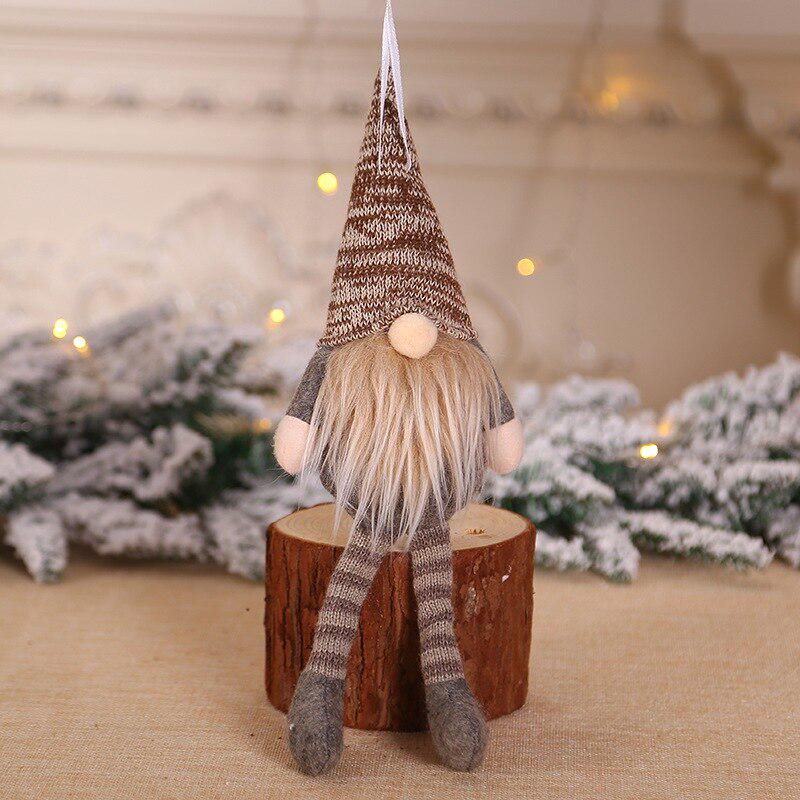 Christmas Ornament Knitted Plush Gnome Doll Christmas Tree Wall Hanging Pendant Holiday Decor Gift ARI