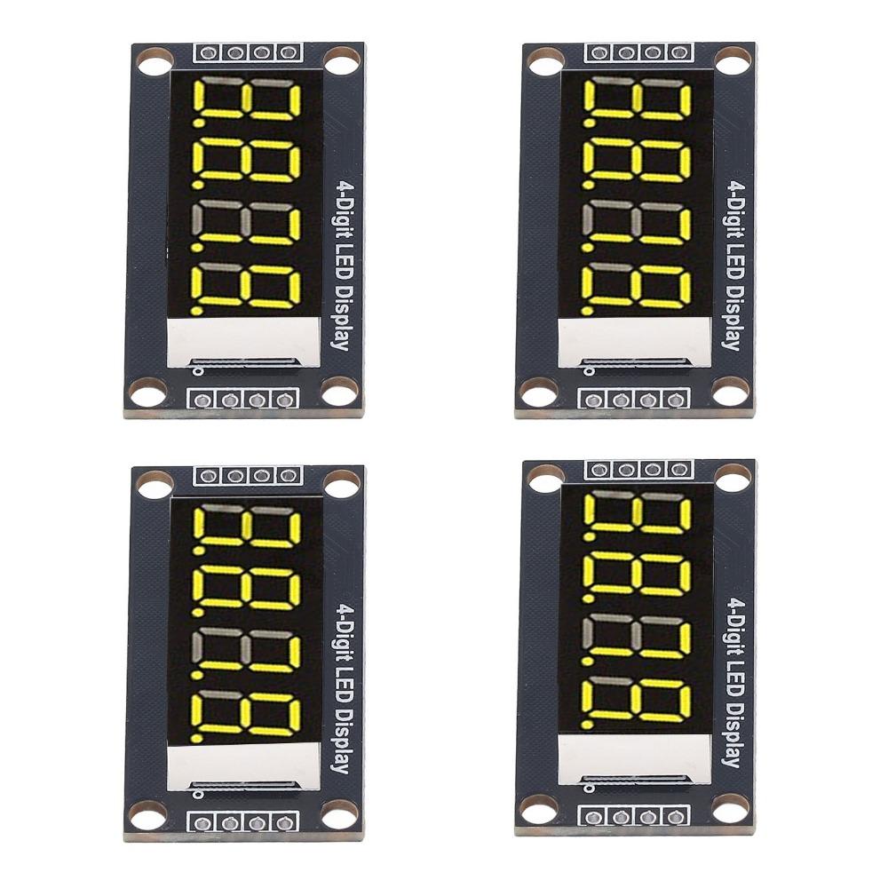 4 Set 0.36 Inch Digital Tube Display Module 4 Digit 7 Segment with Pin Header LED Segment Display TM1637 Drive Chip