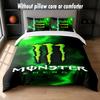 Monster Energy Design Bed Bedding Set 1 Duvet Cover + 2 Pillowcases Soft Breathable Household Bed Linens