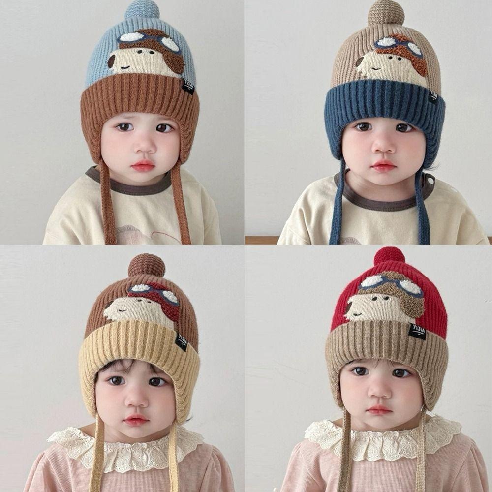 Cold Proof Children Hat Cute Cartoon Warm Knitted Hat New Ear Protection Hat Children