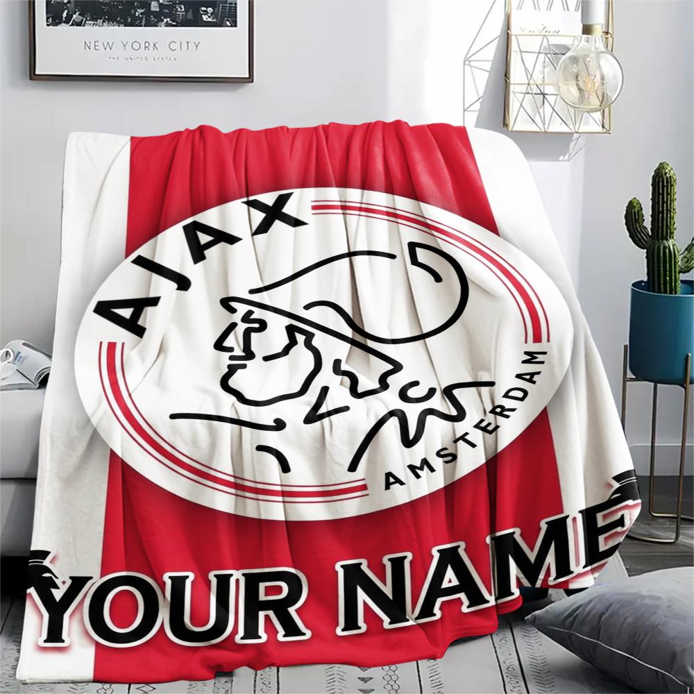 1PC Custom Name AJAX Patterned Flannel Blanket Suitable For All Seasons for Home Decor Warmth and Comfort Gifts Holiday Present